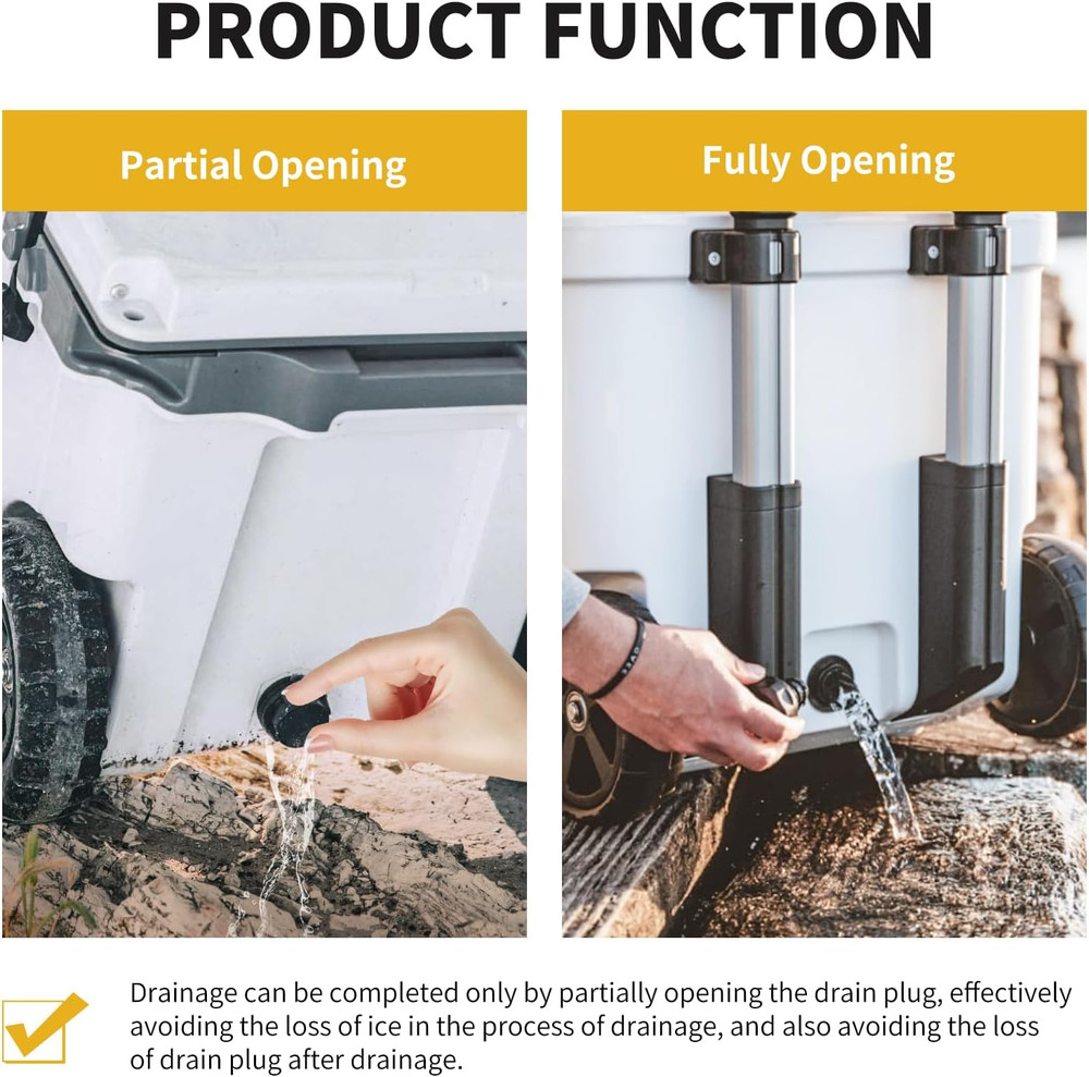 Cooler Plug Replacement for RTIC, Large & Small Leak Proof Drain Plugs Compat...