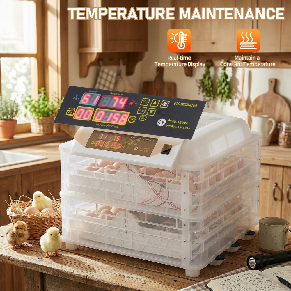 96 Eggs Capacity Incubator Bird Poultry Hatching Machine Digital Temperature
