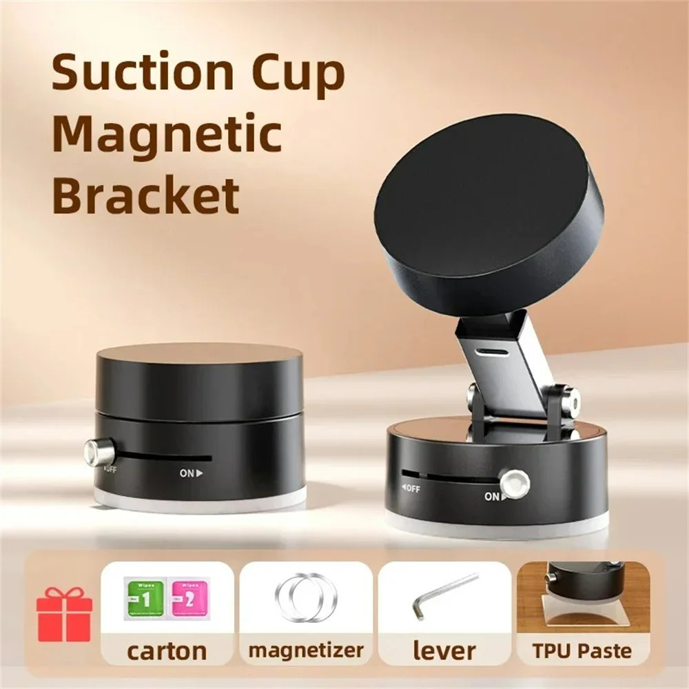 Magnetic Phone Holder Vacuum Suction Cup Foldable Desk Stand For iPhone Android