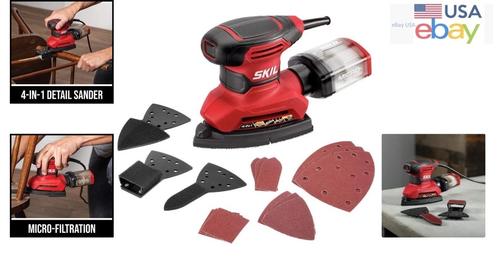 Corded Multi-Function Detail Sander with Micro-Filter Dust Collection System