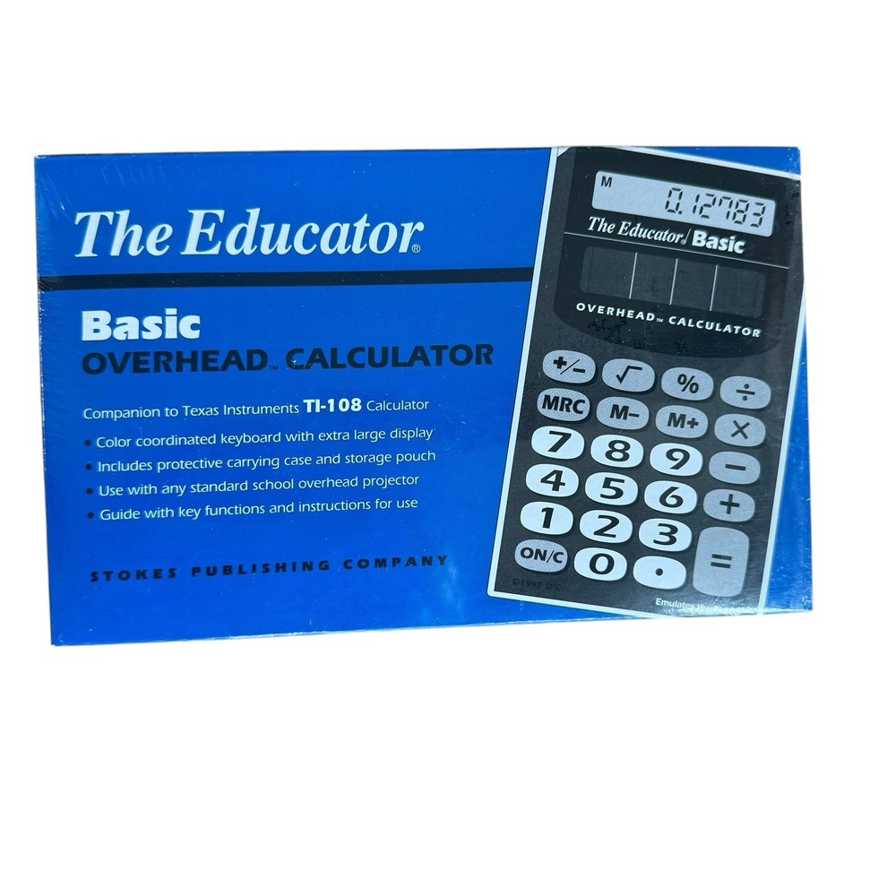 The Educator Basic Overhead Calculator TI-108 Case Guide Stokes Teaching Tool