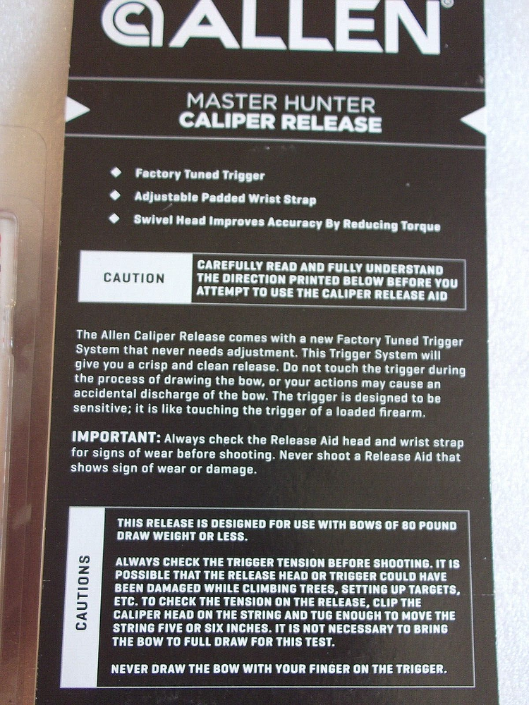 Allen Master Hunter Caliper Release New in Plastic Display SM/MD