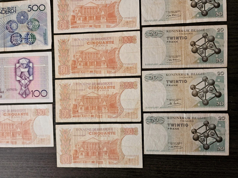 Lot Belgium 2000 francs banknotes