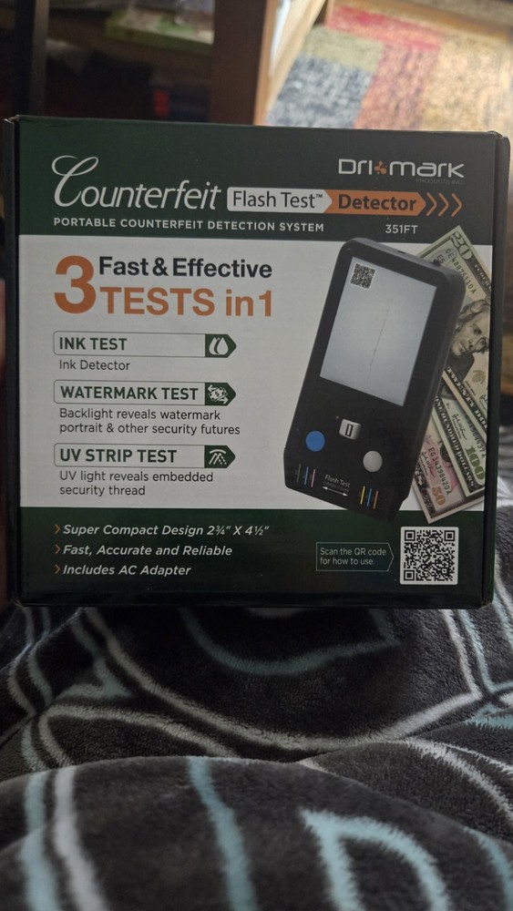 Dri Mark Flash Test Counterfeit Bill Detector, 3 Easy Tests in One Small Device