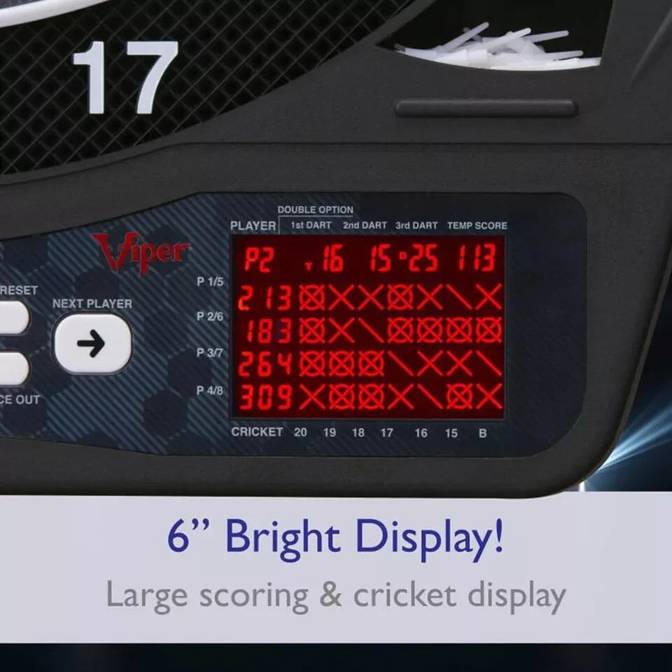 Viper Ion Electronic Dartboard, Illuminated Segments, Light Based Games