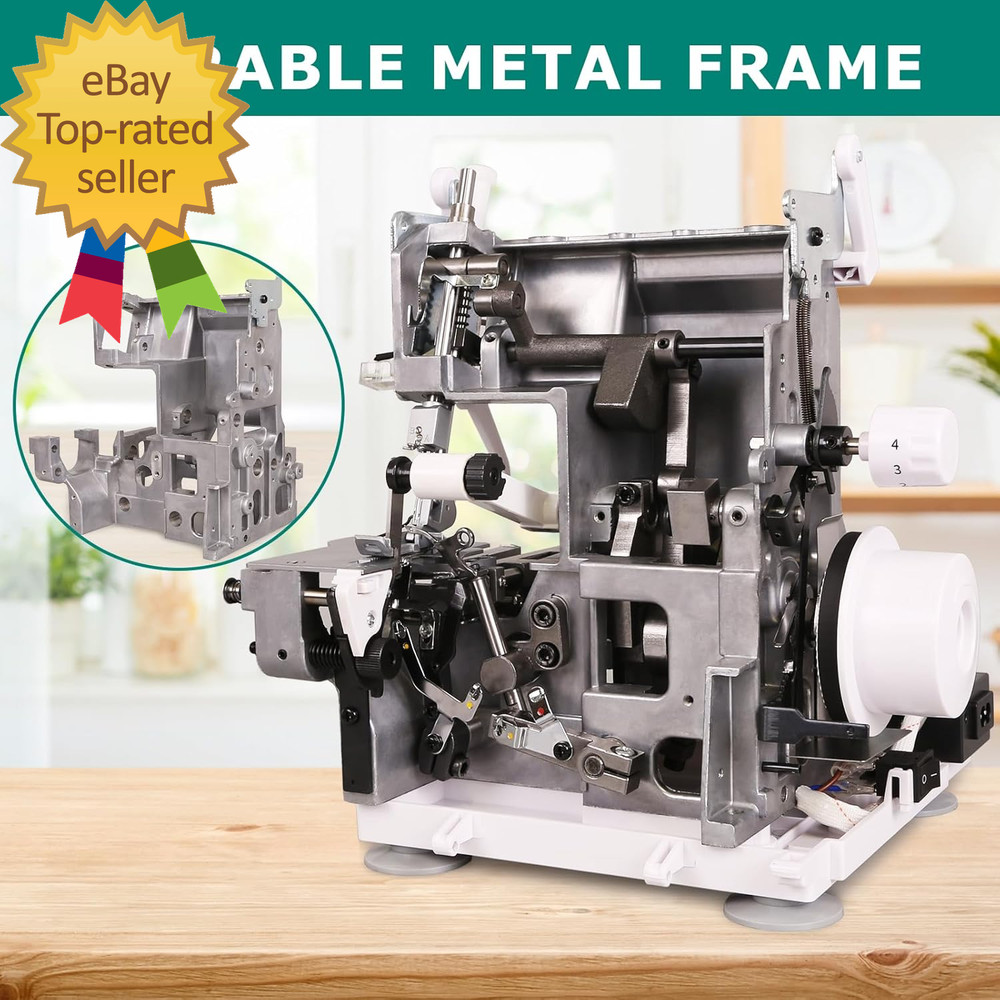 FY505 Serger Overlock Machine with 2/3/4 Thread Capability, Built-In Rolled Hem,