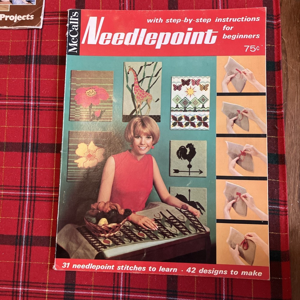 McCall's Needlepoint Instructions For Beginners Patterns Cross Stitch 1960s