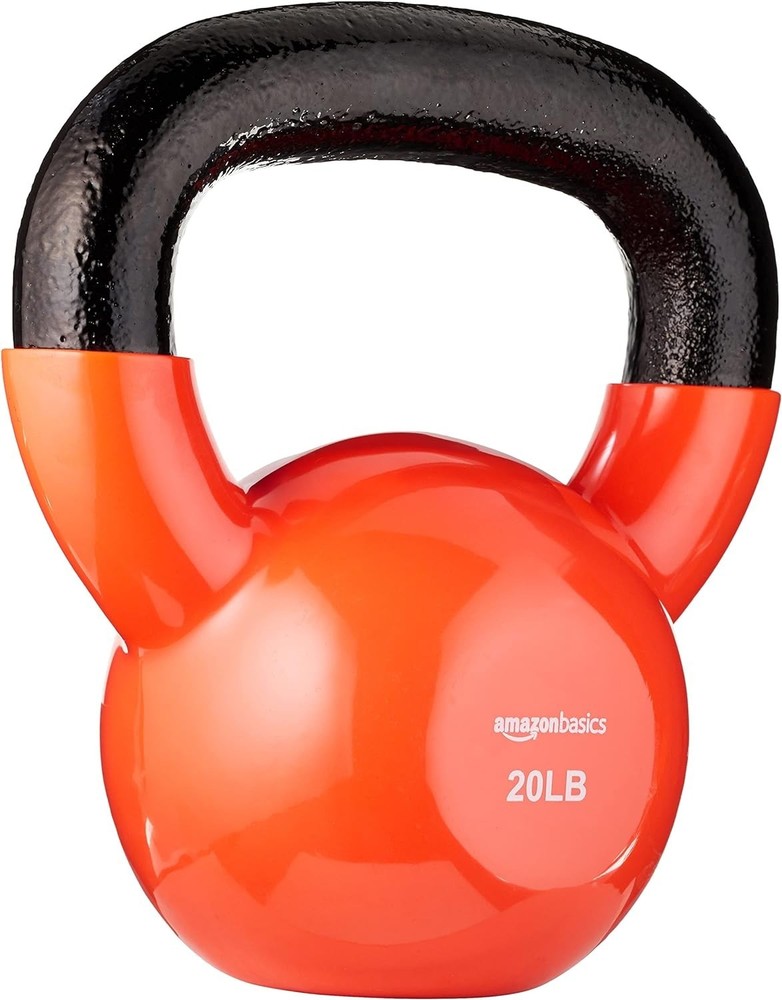 Color Coded Vinyl Kettlebell for Strength Training Weight Lifting Exercises
