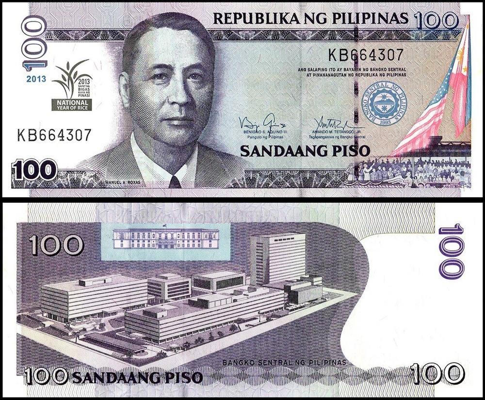Philippines 100 Piso, 2013, P-220, UNC, Commemorative, w/ Stains