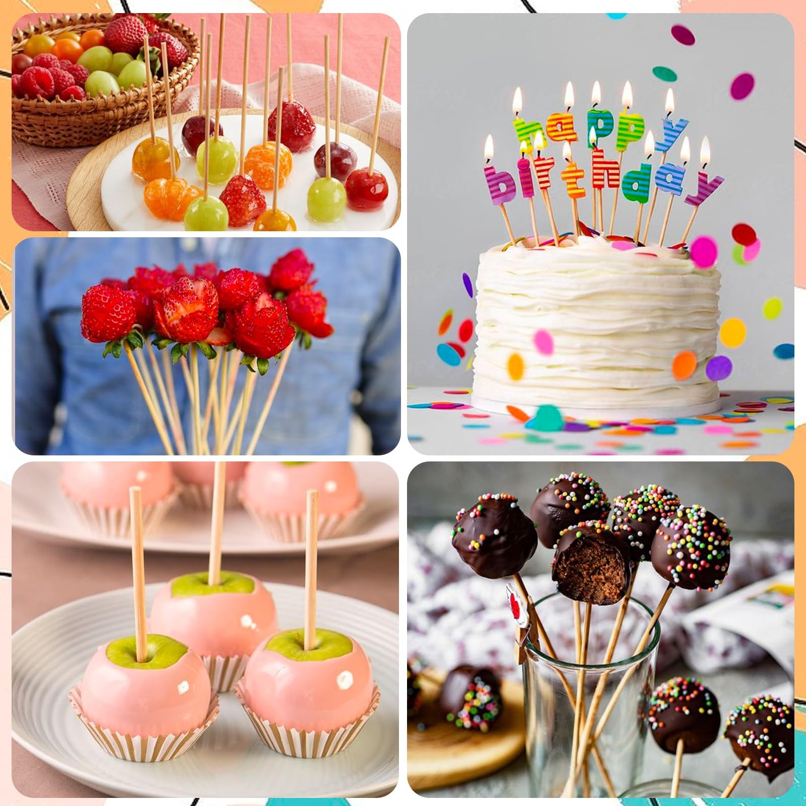 ONUPGO 6 PCS Dowel Rods Wood Sticks 1 X 12 1x12Dowels-6