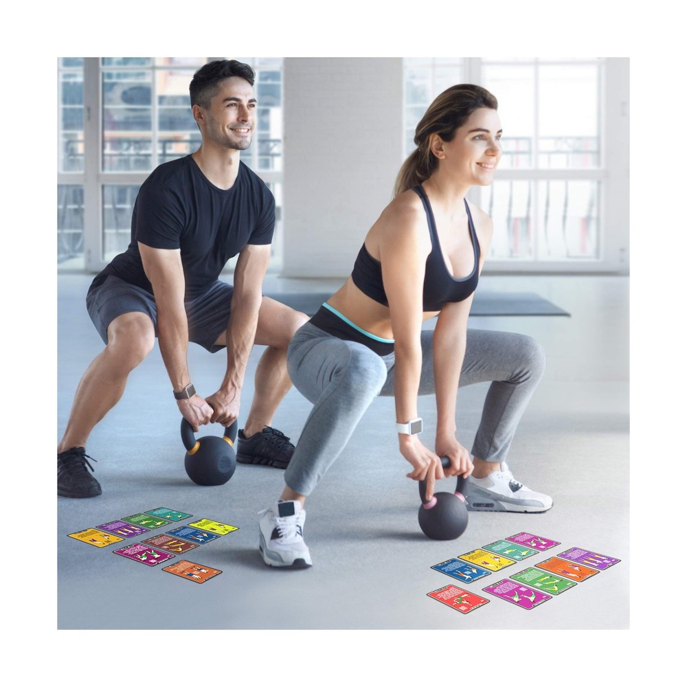 Stack 52 Kettlebell Exercise Cards. Workout Playing Card Game. Video Instruct...