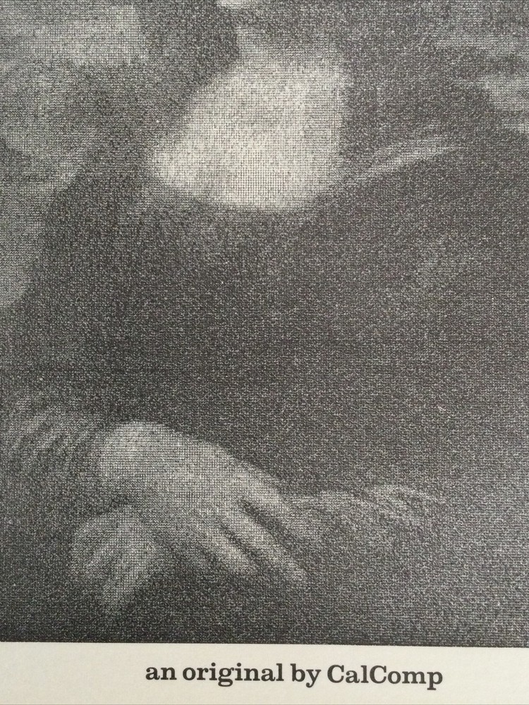 VTG CalComp Plotter Print Computer Generated Artwork "The Mona Lisa" 11"X8.5"