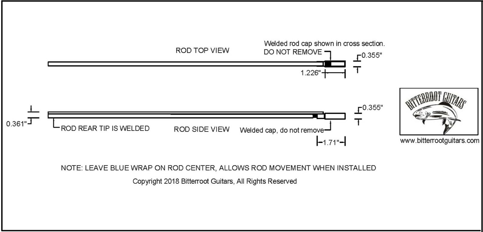 Truss Rod Two Way Steel 18 inch adjustable 081209-S
