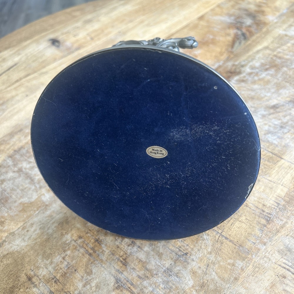 Two Handle Silver Plate Base 5.5"D 6.25"H Vintage