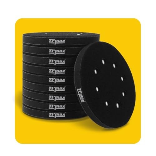 10 Pack 5" Soft Density Hook and Loop Interface Pads - 8 Holes Sponge Buffering