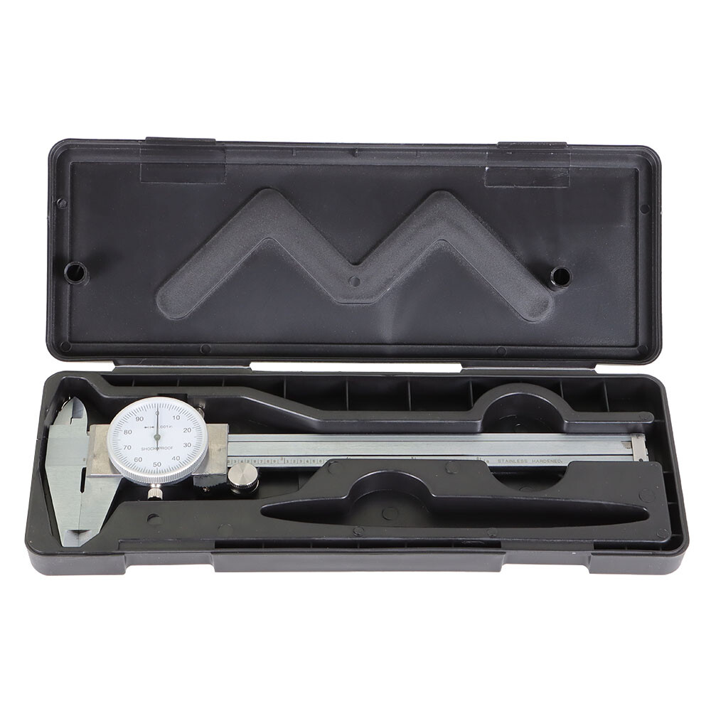 6 In Dial Caliper Stainless Steel Shockproof 0.001 In Of One Inch With Case