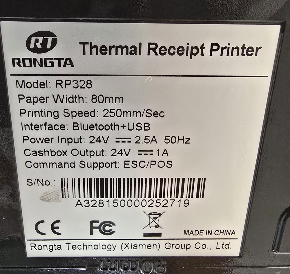 Rongta Thermal Receipt Printer 80mm Receipt Printer UNTESTED