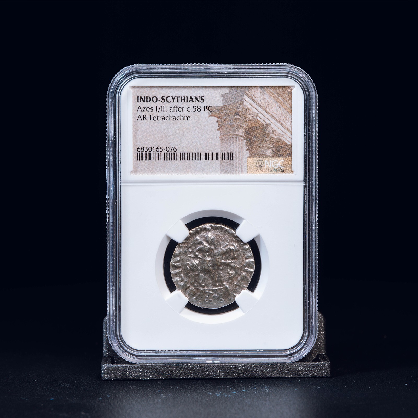 Indo-Scythians Three Wise Men Silver Tetradrachm After 58 B.C. | VF NGC Ancients