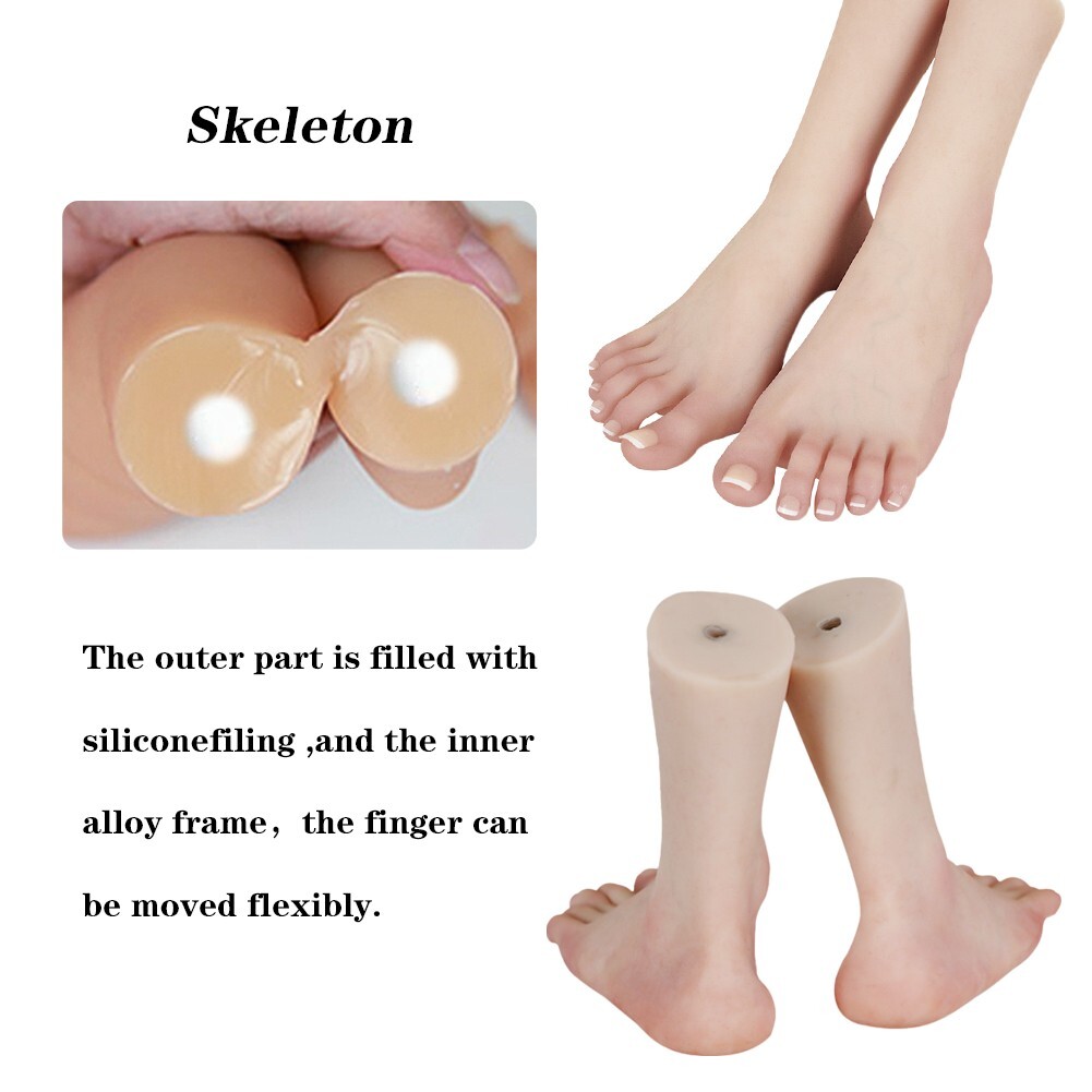 Dokier Silicone Female Feet Model Lifesize Mannequin Display Fake Foot Model