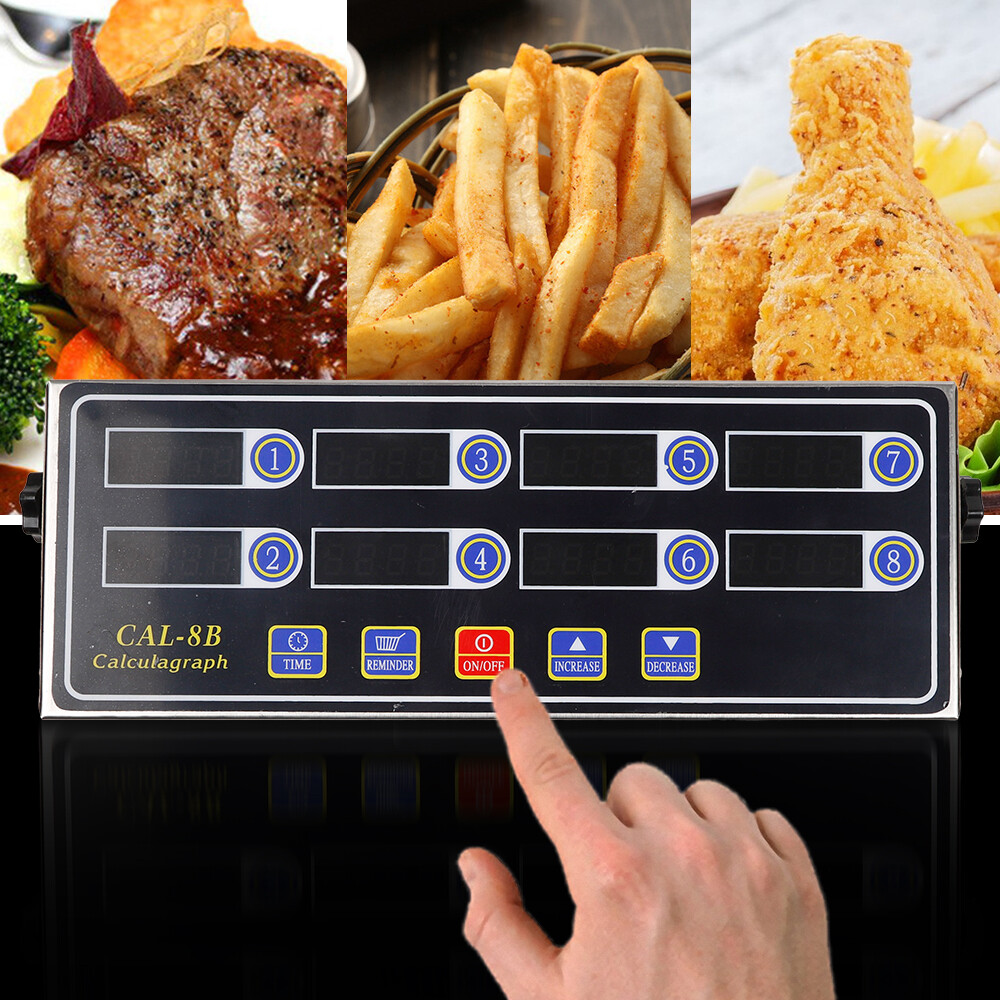 8 Channel Digital Kitchen Timer Clock Restaurant Reminder Cooking Commercial