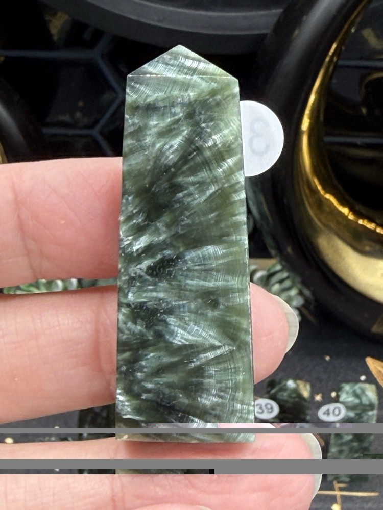 Natural Seraphinte Mini 4-sided points great patterns on these Free shipping