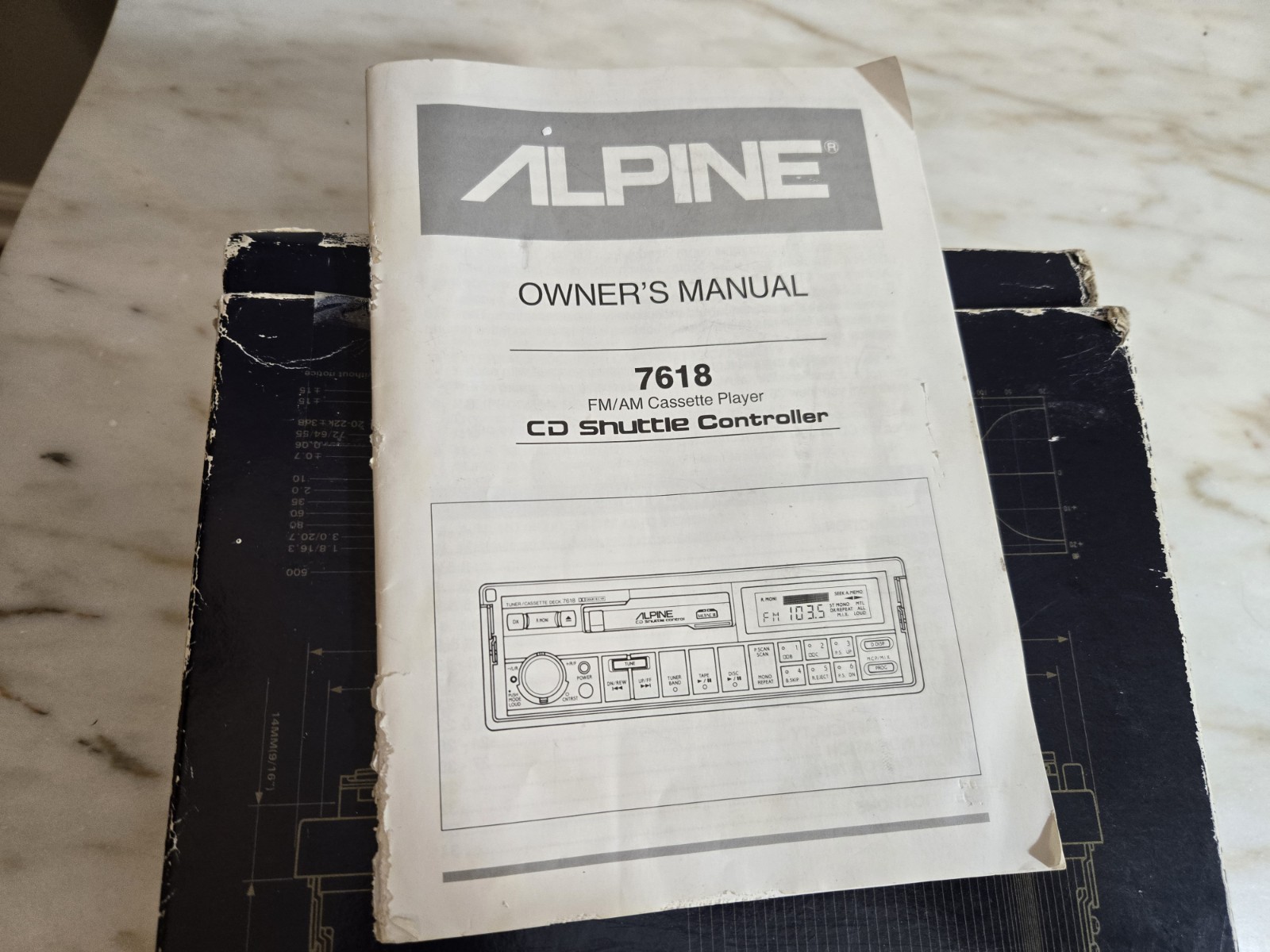 Vintage Rare Alpine 7618 AM FM Cassette Player Tuner Stereo -COMPLETE- UNTESTED