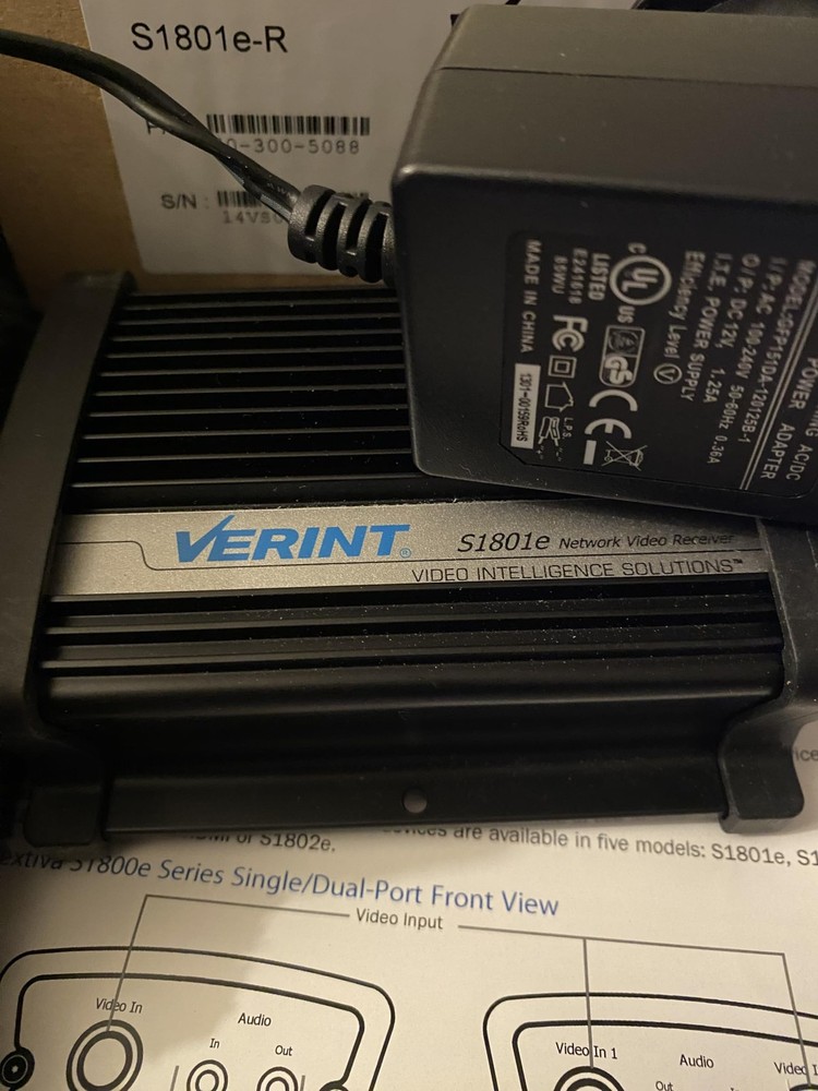 VERINT SYSTEMS S1801ER H.264 compact, high-resolution video dec