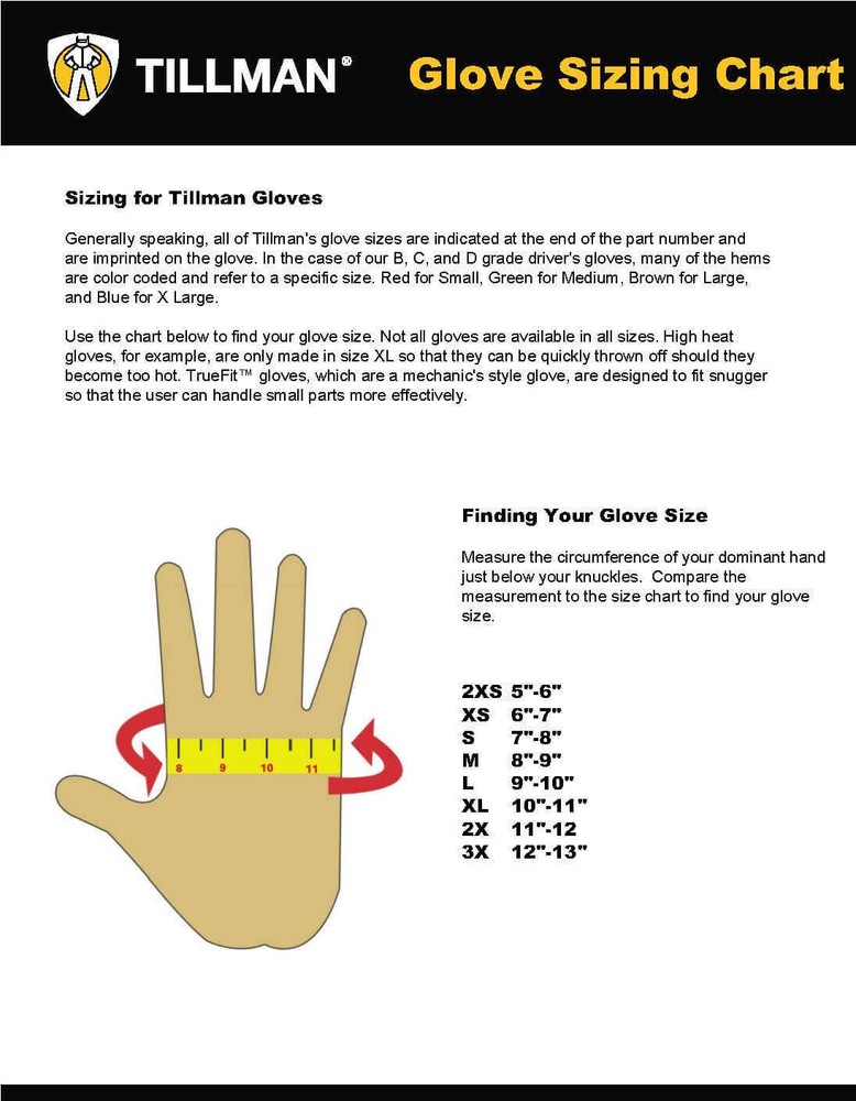 Tillman 1414 Driver’s Gloves Top Grain/Split Cowhide Back Large