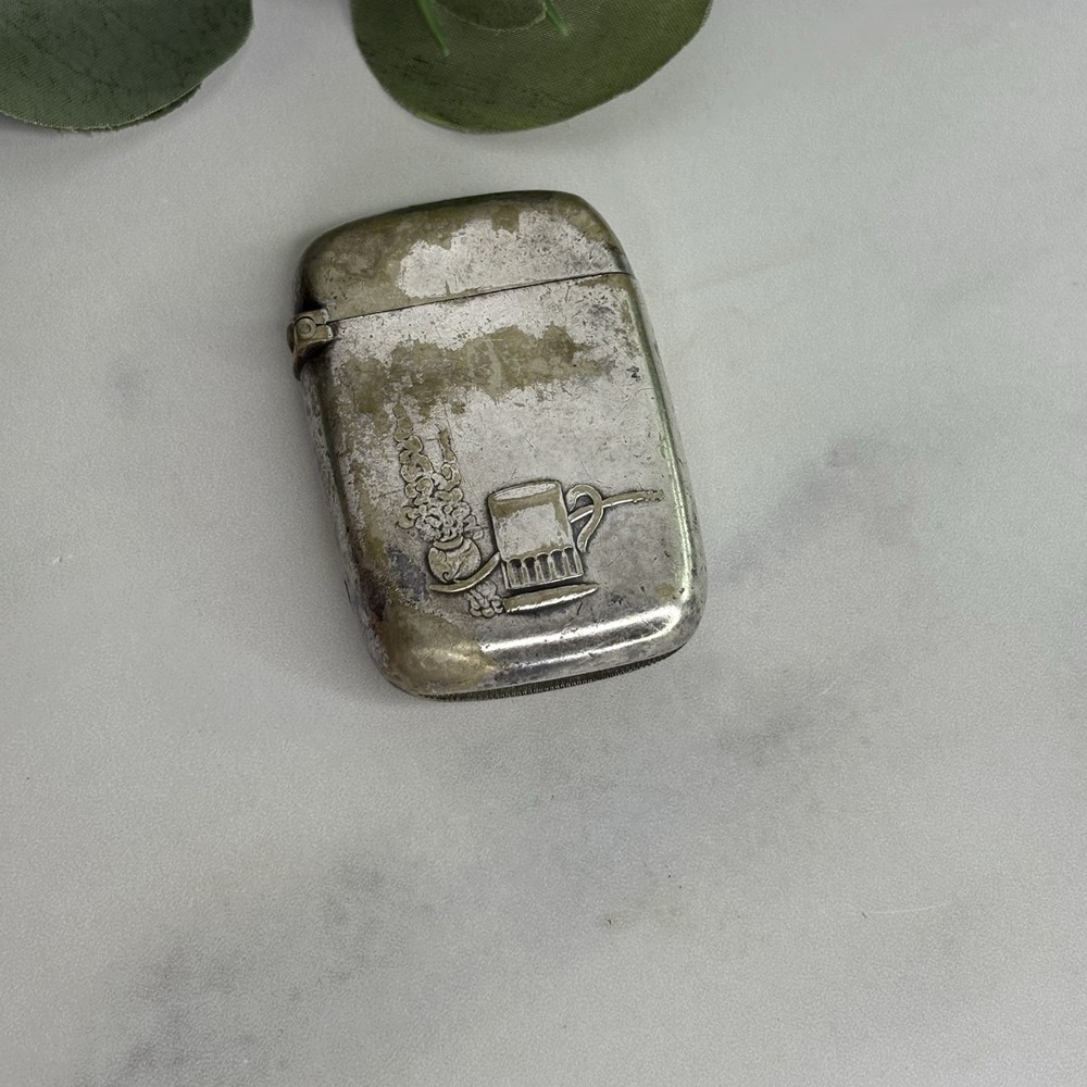 Vintage Gorham Silverplate Three Drunk Man Match Safe