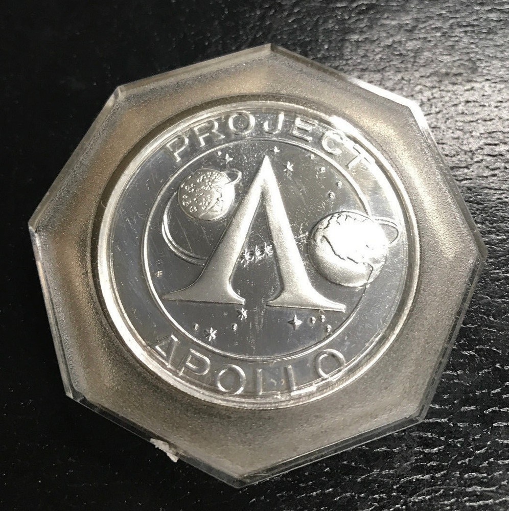 APOLLO 8 SILVER PLATE PROOF COMMEMORATIVE BORMAN LOVELL ANDERS DEEP MIRROR