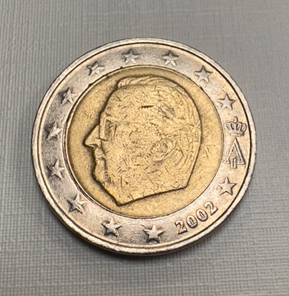 2 euro coin, Belgium, 2002. With Mint Errors