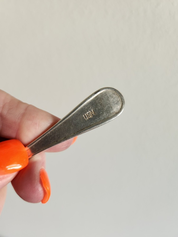 3 Three U.S.N. USNavy Coffee/Tea Spoons c 1930s-40s Int'l Silver silver plated