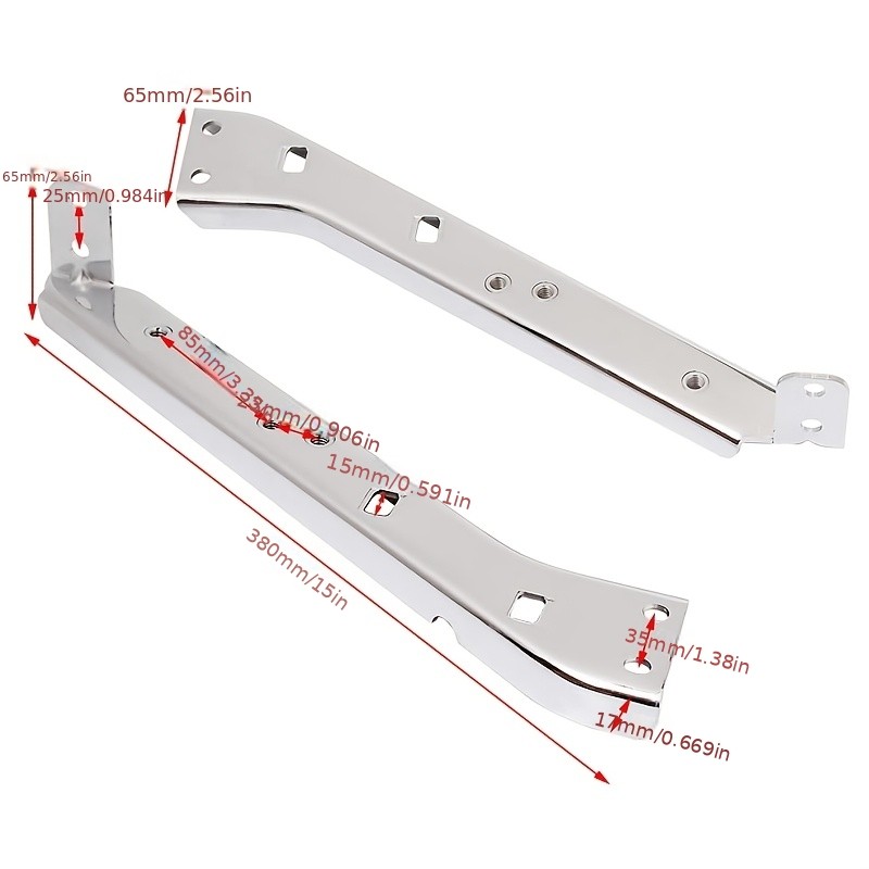 Chrome Saddlebag Guard Brackets(Track Support Brackets), Suitable for Harley