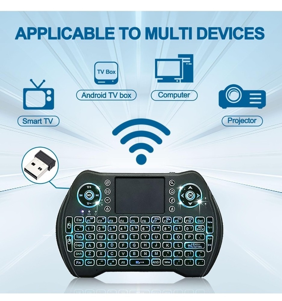 Mini Wireless Keyboard Touchpad Mouse Rechargable Battery ANDROID TV Xbox Pc