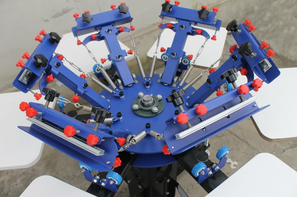 6 Color Screen Printing Kit Micro-adjust press Printer with Flash Dryer Squeegee