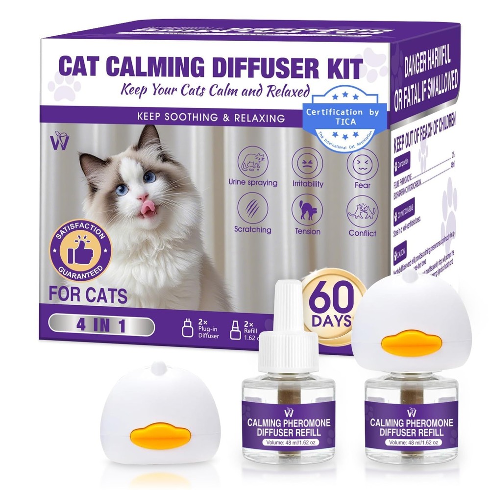 WRAERC Cat Calming Diffuser Multicat Effective Solution to 2 Pack, purple