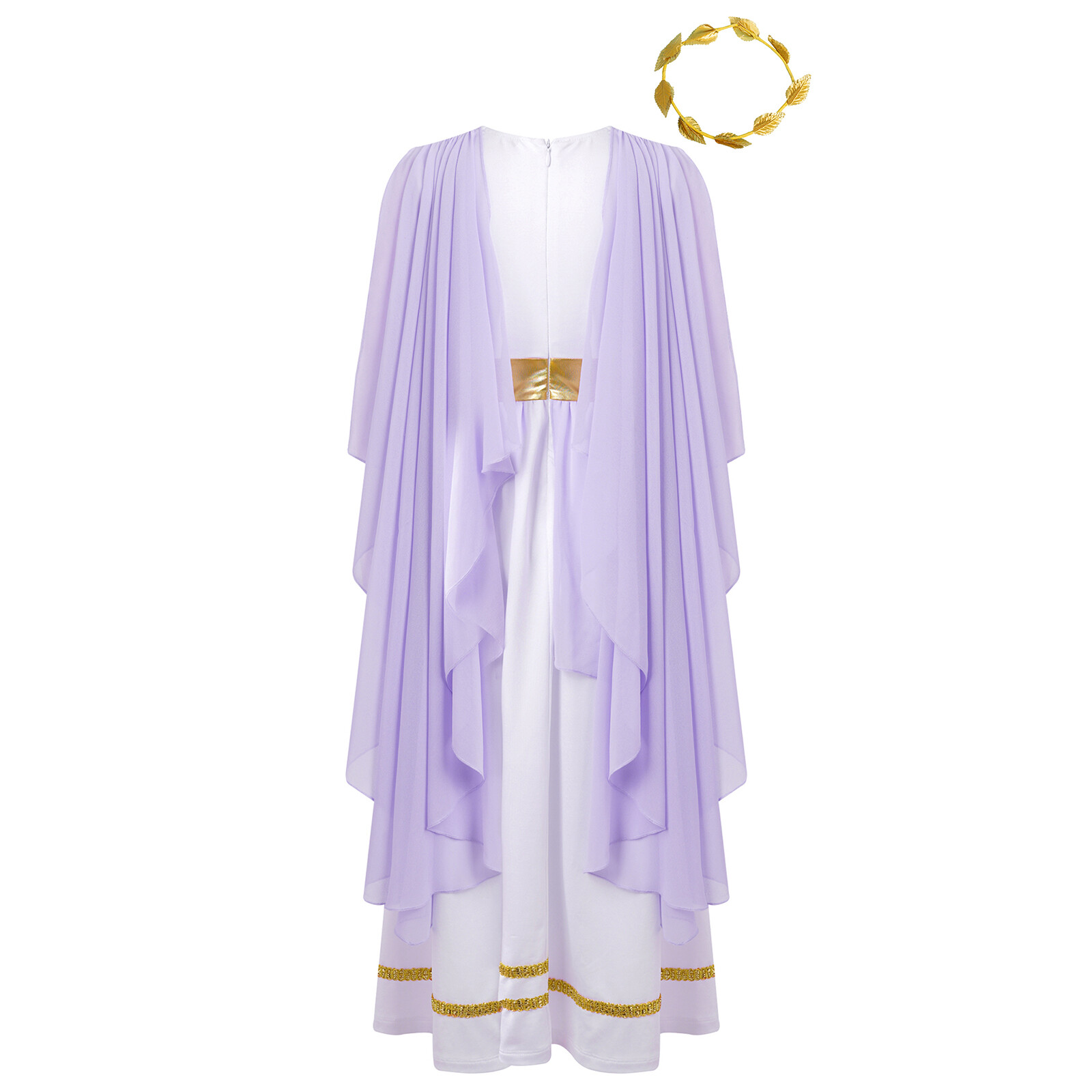 Girls Ancient Greek Toga Costume Halloween Cosplay Flowy Rome Grecian Princess