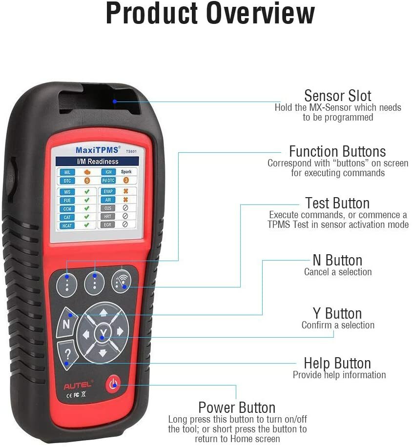 Autel MaxiTPMS TS601 OBD2 OBDII Scanner TPMS Tire Sensor Diagnostic Reset Tool