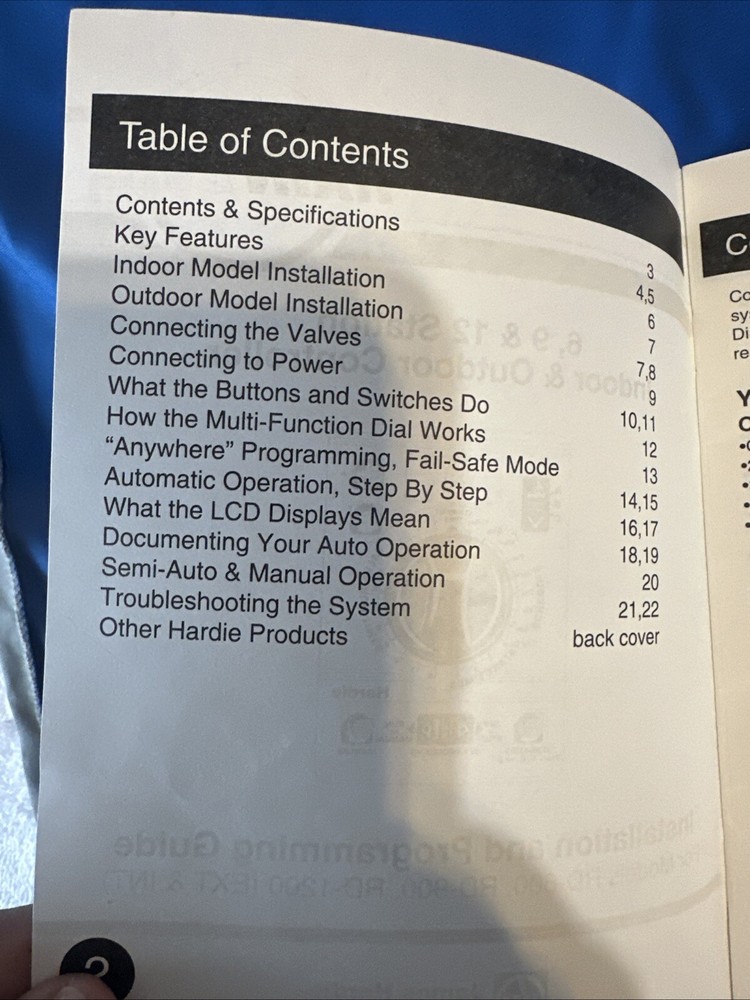 Rain Dial Controller 6,9&12 Installation & Programming PAPER Guide James Hardie