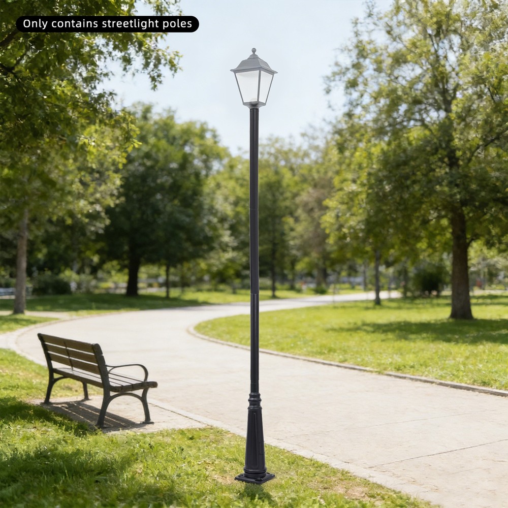 3.1 Meters Outdoor Split-type Light Post With Sturdy Ground Cage For Sidewalks