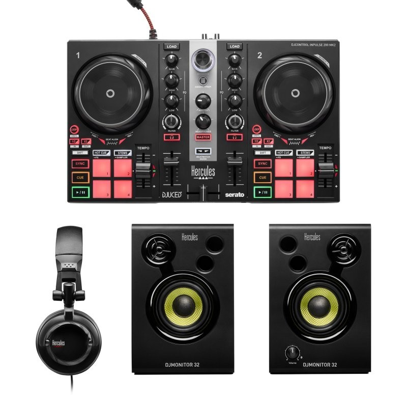 Hercules DJ Learning Kit MK2 w/ Controller, Speakers, Headphones, and Software