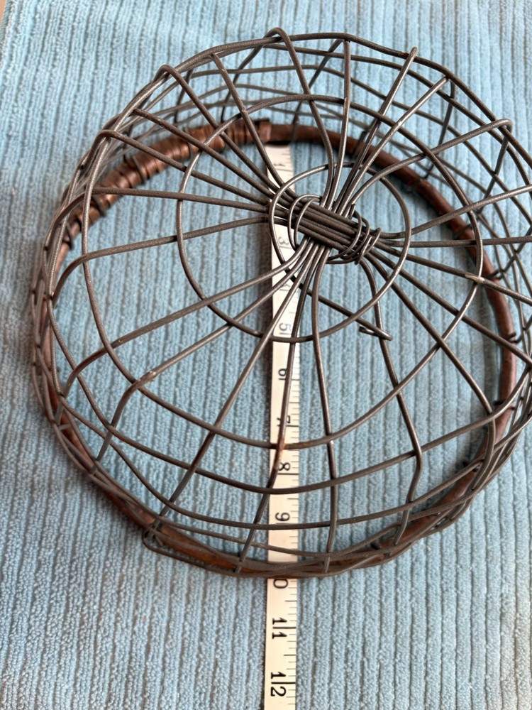Round Wire Storage Basket Rustic Metal