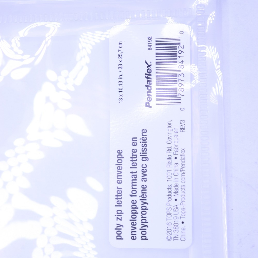 Pendaflex Poly Zip Envelope Top-Loading Zippered Closure Orange Expands 1" 84192