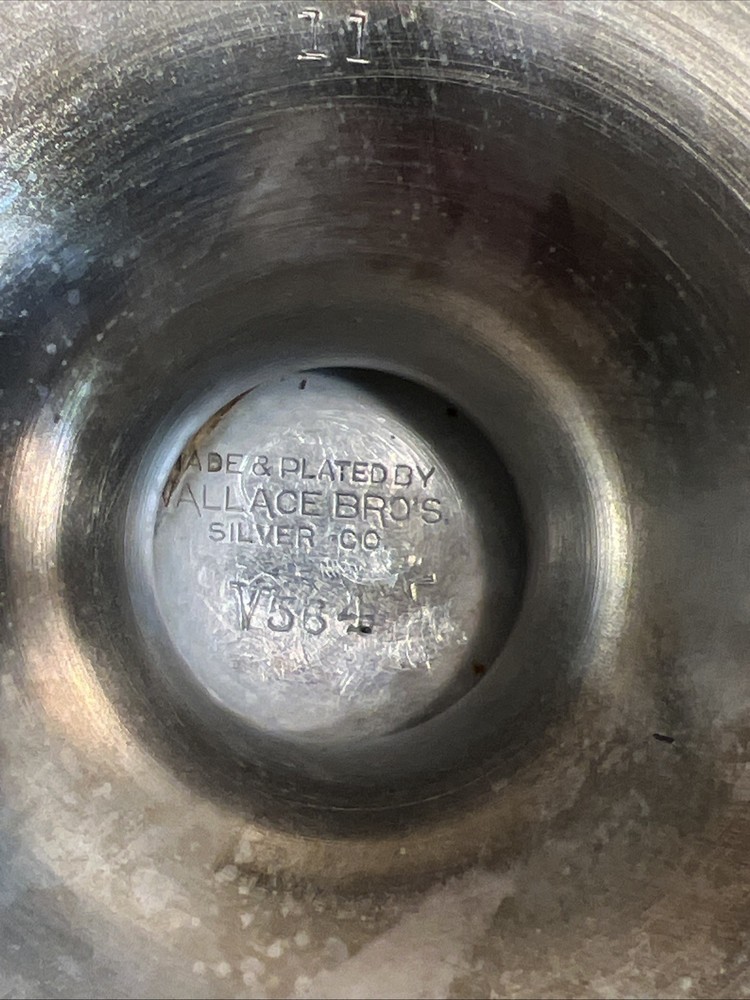 Antique Silver Plate Tea Set / Service By Wallace Bros Silver Co, Monogrammed