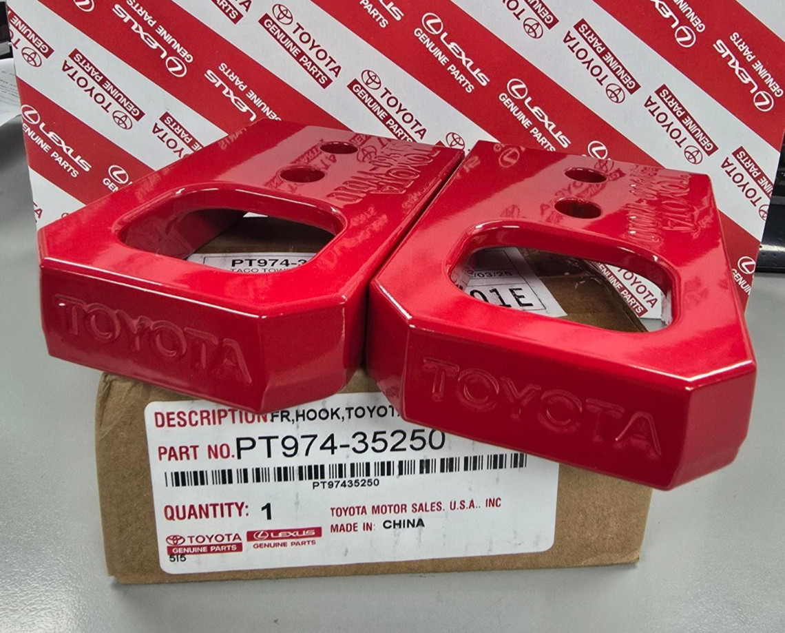 2024 Tacoma & 2025 4Runner Genuine Toyota OEM Red Front Tow Hooks PT974-35250