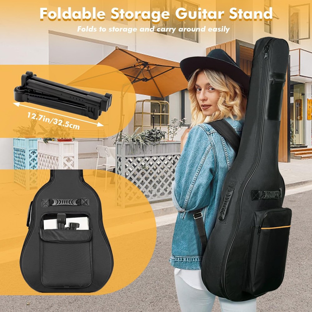 UPELLA Guitar Stands, ABS Plastic Lightweight Strong A-Frame 1 PACK, Black