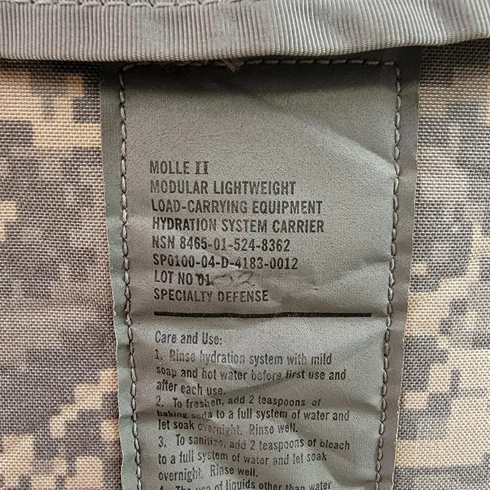 US Army ACU Hydration Carrier 100 OZ 3L System No Bladder Camelback UCP Pack