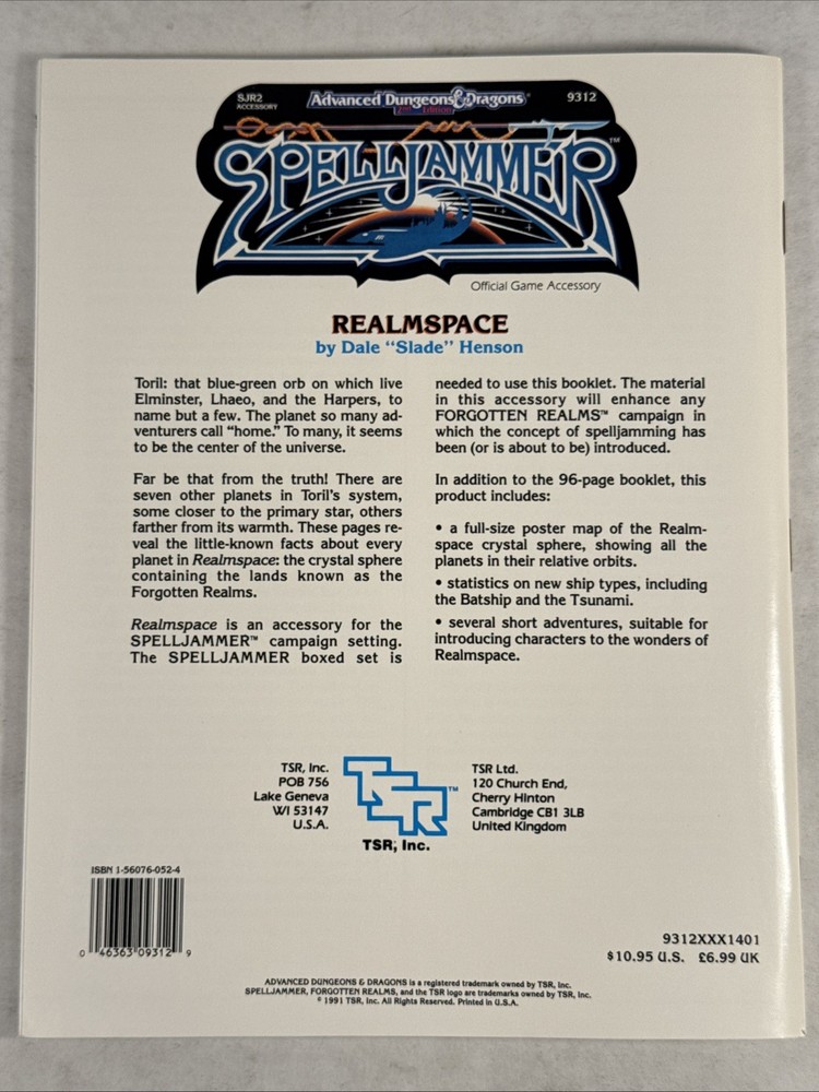 AD&D Realmspace with Map - Spelljammer 9312