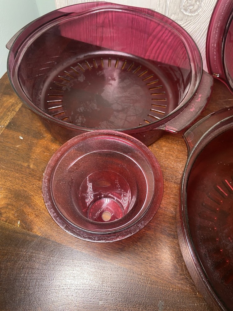 Tupperware TupperWave Stack Cooker Microwave Steamer 5 Pieces Cranberry