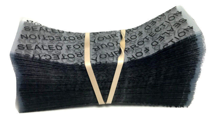 Clear and Black 86x28 Heat Shrink Wrap Seal Spice Jar Packer Bottle [250 Pack]